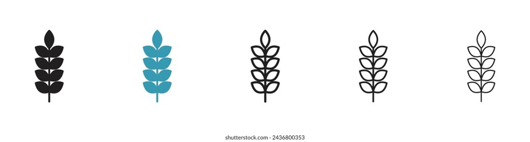 Wheat Vector Icon Set. Gluten Fiber vector symbol for UI design.