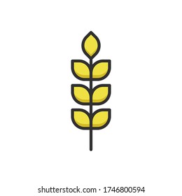 Wheat vector icon symbol food isolated on white background
