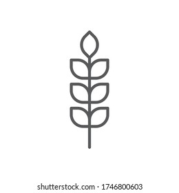 Wheat vector icon symbol food isolated on white background
