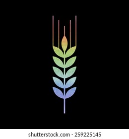 wheat vector icon. Watercolor effect