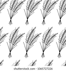 Wheat vector illustration. Ideal for bread packaging, beer labels etc. Organic grain products food banner sign design. Doodle style. Poster. Logotype.