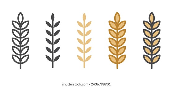 Conjunto de ilustración vectorial de trigo. Signo de fibra de gluten premium adecuado para aplicaciones y sitios web estilo de diseño de UI.