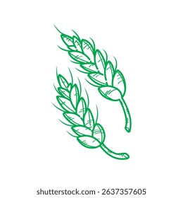 Wheat vector image, Barley vector image, Agriculture Harvest Corps Wheat Barley Illustration Drawn Image, Bakery Flour Wheat Symbol Vector Image.