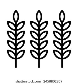 Wheat Vector Line Icon Design