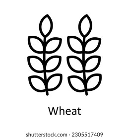 Wheat vector    outline Icon Design illustration. Agriculture  Symbol on White background EPS 10 File