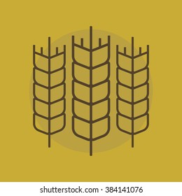 Wheat vector sign. Wheat logo. Wheat simbol on a flat style. Organic logo. Agriculture concept