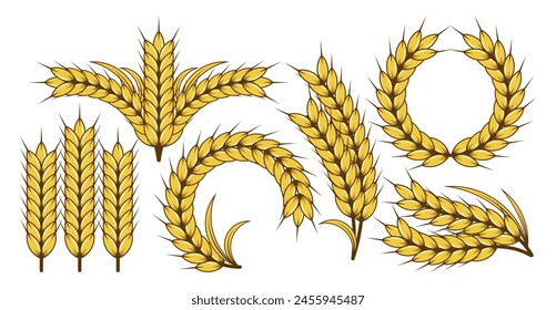 Wheat vector stock graphic Agriculture wheat logo design template icon image