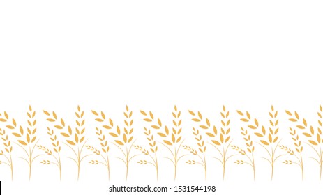 Wheat vector. wallpaper. free space for text. poster rice on white background.