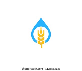 Wheat Water Icon Logo Design Element
