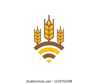 Wheat Wireless Icon Logo Design Element