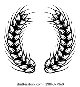 Wheat wreath isolated on white background Vector Image