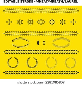 Trigo Wreath Laurel Editable Stroke