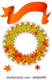 Wheat wreath with ribbon banner