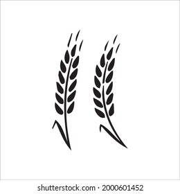 Wheat wreaths and grain spikes set icons