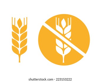 Wheat Yellow Gluten Free Grain Vector Icon