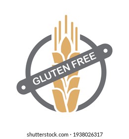 Wheat yellow grain gluten free vector, icon. 