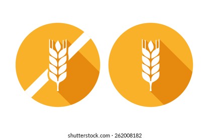 Wheat Yellow Grain Gluten Free Vector Icon On White Background