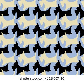 Wheaten and black scottish terrier dogs pattern