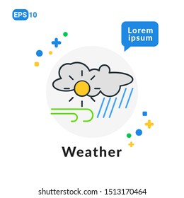 Wheater Flat icon. Used For web, logo, mobile app, User Interface