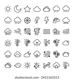 Wheater Line Icon Set Design