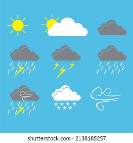 wheater report simbol signs icon vector set