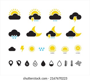 Wheater simple flat icons, symbol, vector illustration