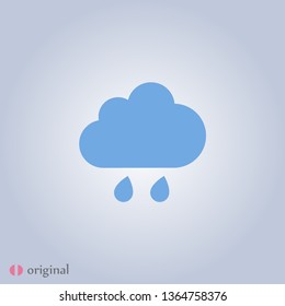 Wheather line.Cloud vector icon . The illustration of rain.