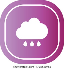 Wheather line.Cloud vector icon . The illustration of rain. Three drops.