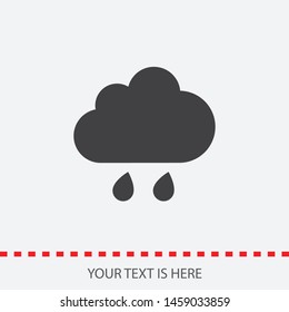 Wheather line.Cloud vector icon . The illustration of rain.