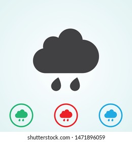 Wheather line.Cloud vector icon . The illustration of rain.