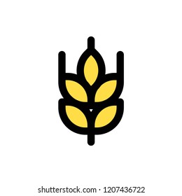 wheat,rice or barley logo,food and beverage, editable outline icon