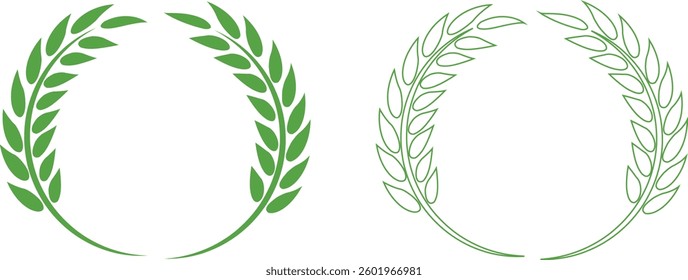 Wheats ears icon set and wheat design elements flat line vector collection isolated on transparent background. Harvest wheat grain, growth rice stalk and whole bread grains or field cereal nutritious.