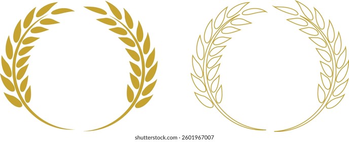 Wheats ears icon set and wheat design elements flat line vector collection isolated on transparent background. Harvest wheat grain, growth rice stalk and whole bread grains or field cereal nutritious.