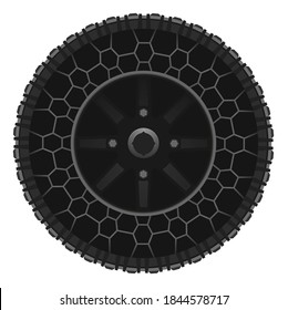  Wheel with Airless Tire in vector