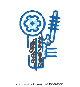 alinhamento da roda ícone doodle mecânico carro esboço vetor. alinhamento da roda sinal mecânico carro. símbolo isolado ilustração