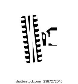 wheel alignment car mechanic glyph icon vector. wheel alignment car mechanic sign. isolated symbol illustration