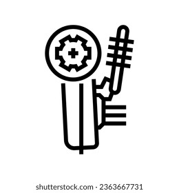 wheel alignment car mechanic line icon vector. wheel alignment car mechanic sign. isolated contour symbol black illustration