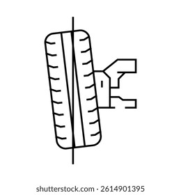 wheel alignment car mechanic line icon vector. wheel alignment car mechanic sign. isolated contour symbol black illustration