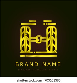 Wheel alignment golden metallic logo