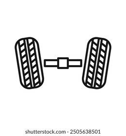 wheel alignment icon Black line art vector logo