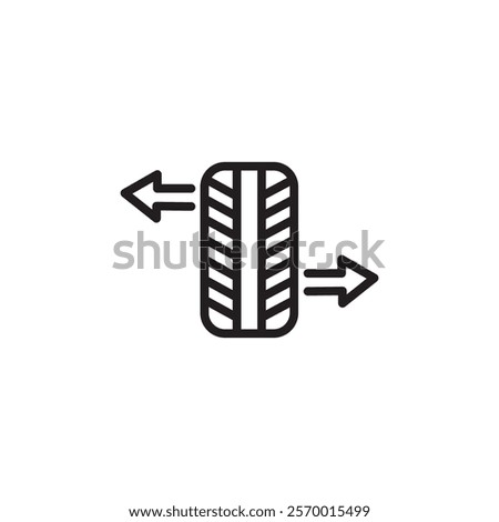 wheel alignment icon black and white vector outline sign