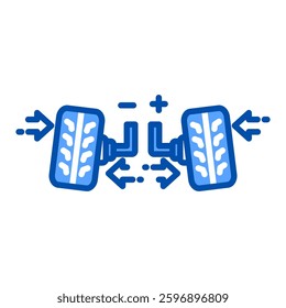 Wheel Alignment Icon in Blue Color Style. Simple Flat Icon Vector. Simple Vector Design