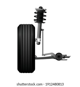 Wheel Alignment Icon - Car Suspension Service, Shock Absorber, Axle And Wheel