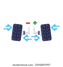 Wheel Alignment Icon in Flat Color Style. Simple Flat Icon Vector. Simple Vector Design
