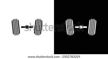 wheel alignment icon line art vector