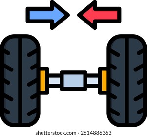 Wheel Alignment Icon Lineal Color Vector Illustration