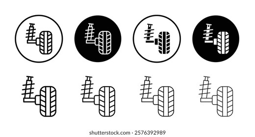 wheel alignment icon logo sign set vector outline