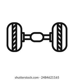 wheel alignment icon mark in filled style