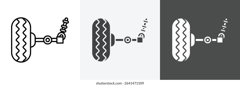 wheel alignment icon set vector art