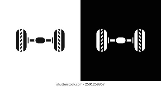 wheel alignment icon Symbol mark in filled style